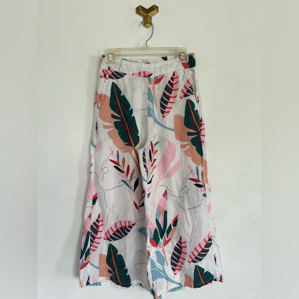 Cynthia Rowley brand stunning 100% linen wide leg pants Size Small